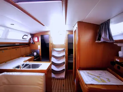 Salon of Mia, a Jeanneau Sun Odyssey 36i sailboat at Novi Vinodolski, Croatia