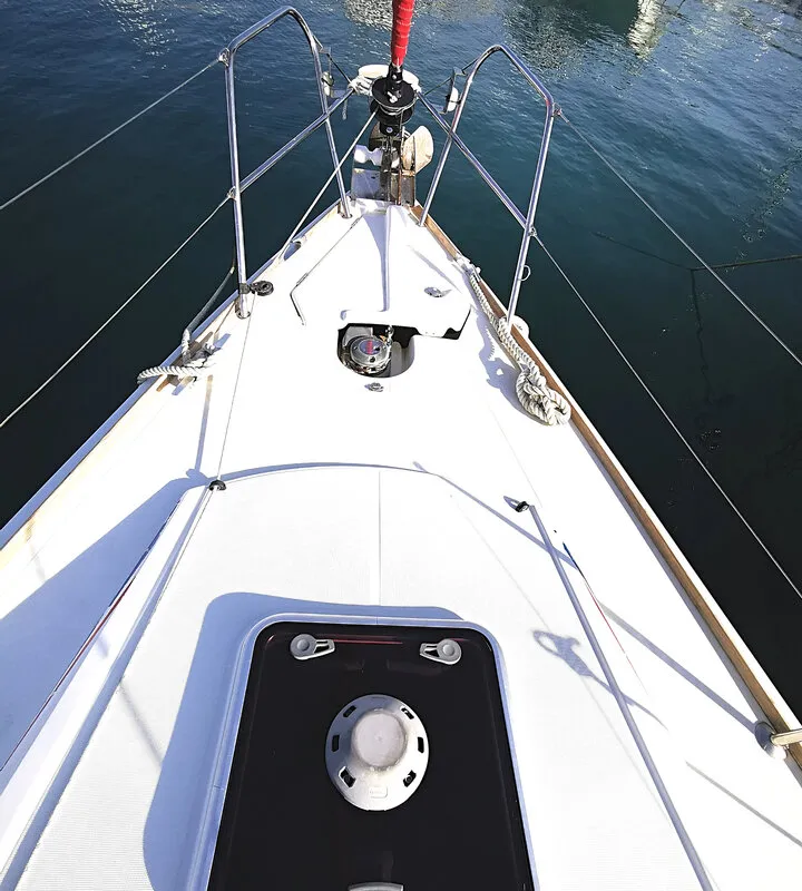 Deck of Mia, a Jeanneau Sun Odyssey 36i sailboat at Novi Vinodolski, Croatia