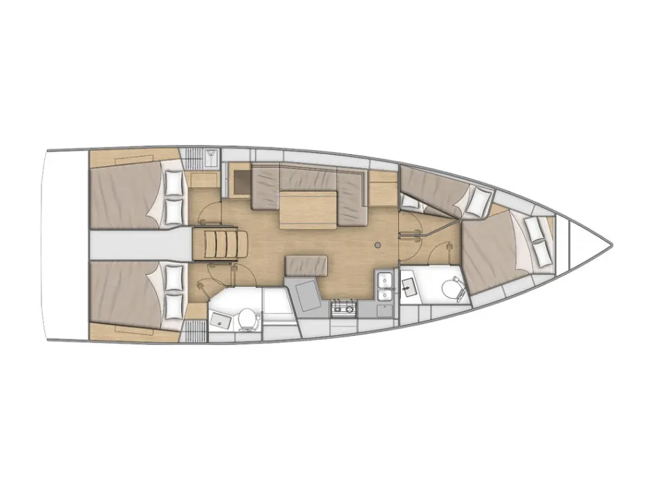 Floor plan of Madelon, a Beneteau Oceanis 40.1 sailboat at Alameda, United States
