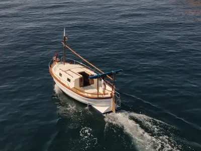 Exterior view of Talla Ferro, a Gulet Motorboat motorboat at Palamós, Spain