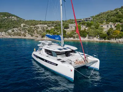 Exterior view of Leopard 45, a catamaran at Road Town, British Virgin Islands