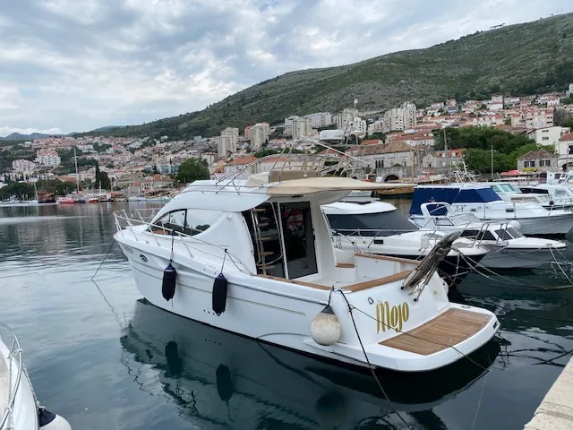 Exterior view of Norah, a Sessa Dorado 32 motorboat at Zadar, Croatia