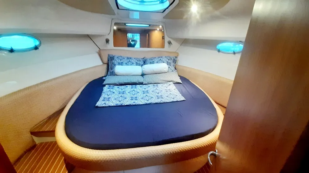 Cabin on Norah, a Sessa Dorado 32 motorboat at Zadar, Croatia