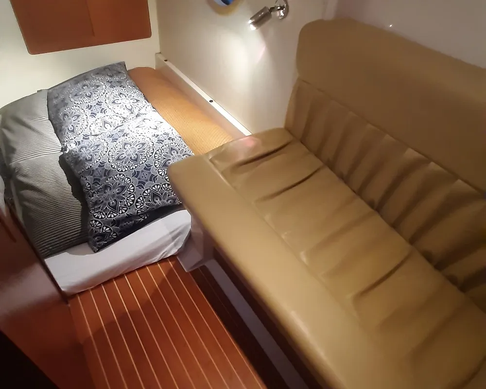 Cabin on Norah, a Sessa Dorado 32 motorboat at Zadar, Croatia