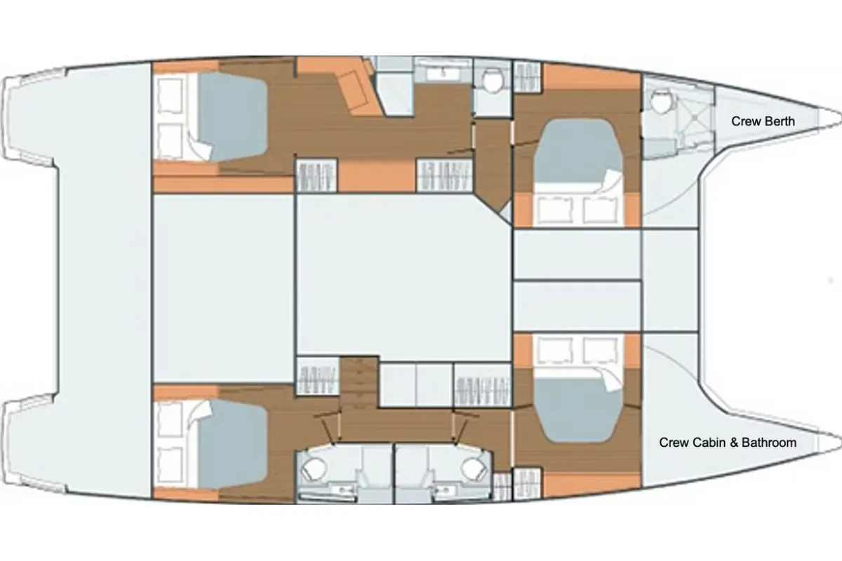 Floor plan of Izabella, a Fountaine Pajot Saba 50 catamaran at Municipal Unit of Lefkada, Greece