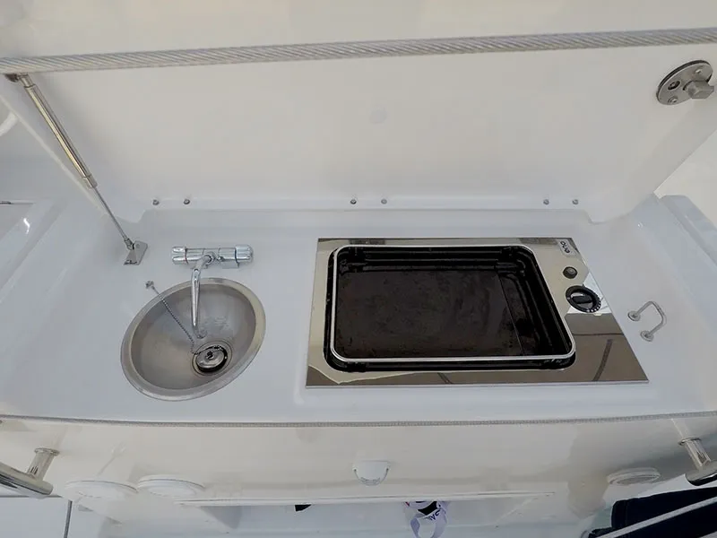 Deck of Anita, a Dufour 41 sailboat at Grad Šibenik, Croatia
