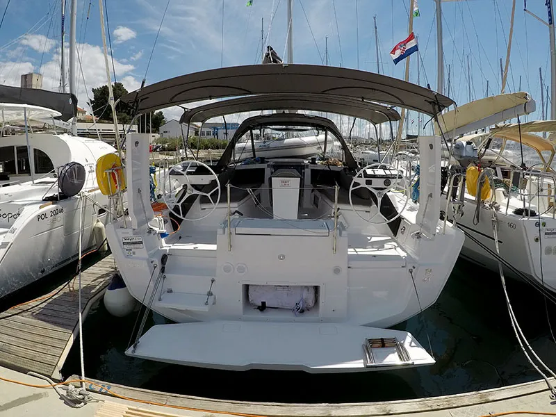 Exterior view of Anita, a Dufour 41 sailboat at Grad Šibenik, Croatia