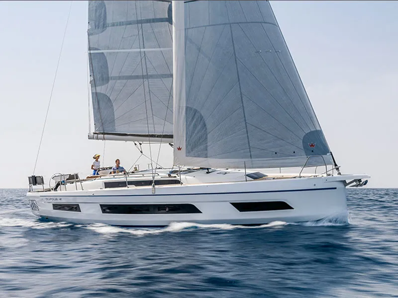 Exterior view of Anita, a Dufour 41 sailboat at Grad Šibenik, Croatia
