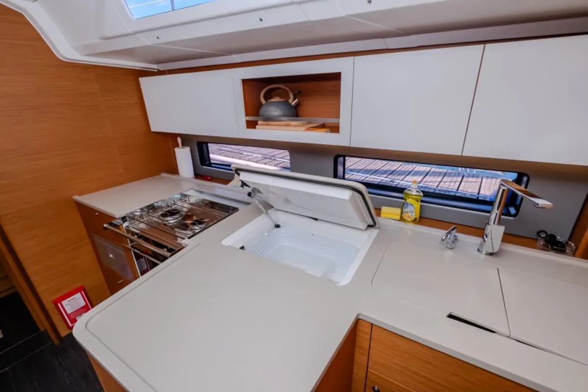 Galley of Anita, a Dufour 41 sailboat at Grad Šibenik, Croatia