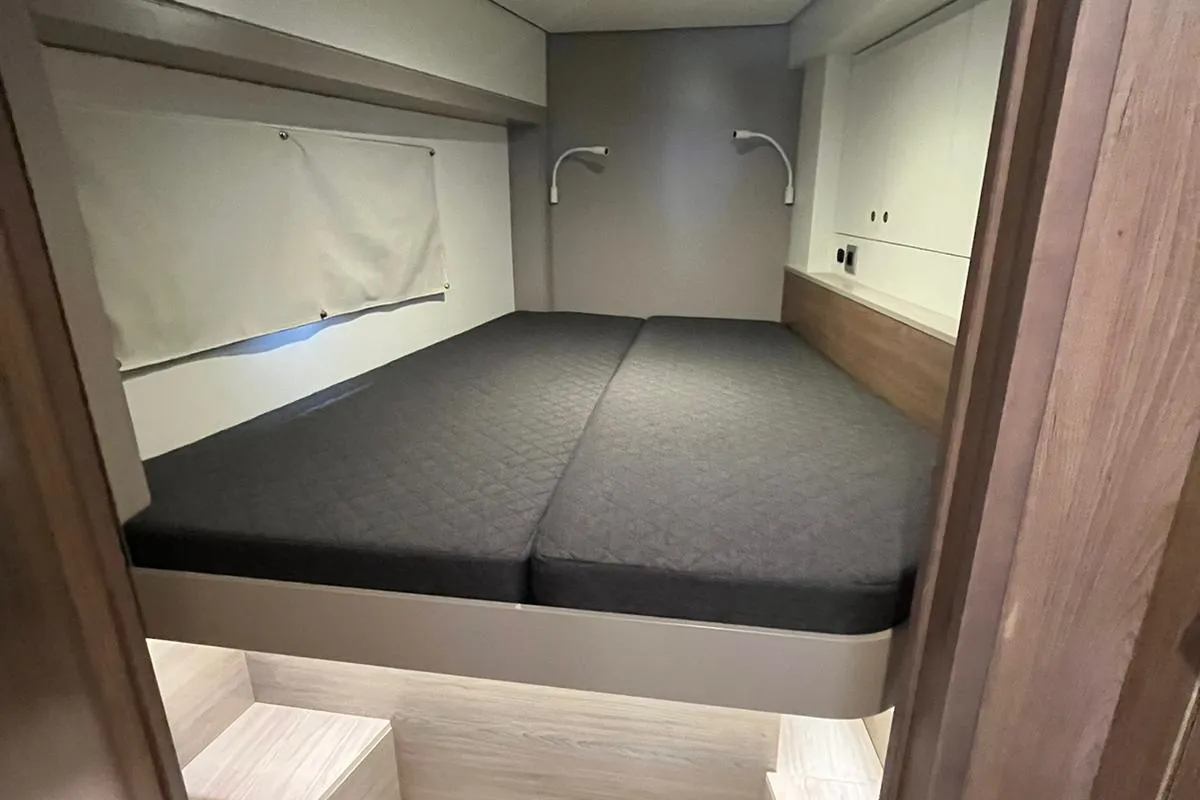 Cabin on aMare, a Bali 4.2 catamaran at Capo d'Orlando, Italy