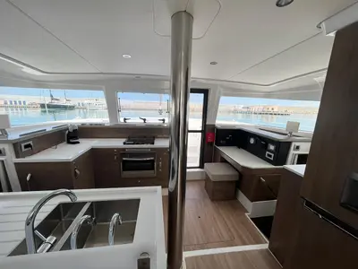 Galley of aMare, a Bali 4.2 catamaran at Capo d'Orlando, Italy