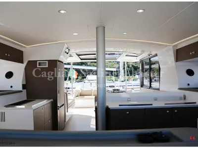 Galley of Rena Majore, a Bali 4.1 catamaran at Cagliari, Italy