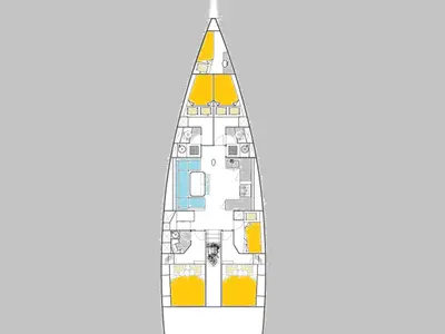 Floor plan of Dora, a More 55 sailboat at Seget Donji, Croatia