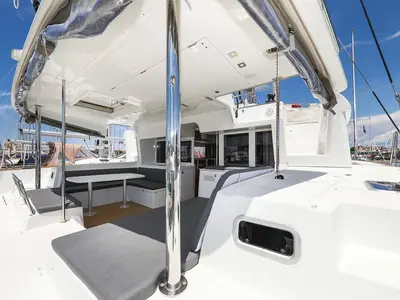 Deck of Fortuna, a Lagoon 450 catamaran at Pirovac, Croatia