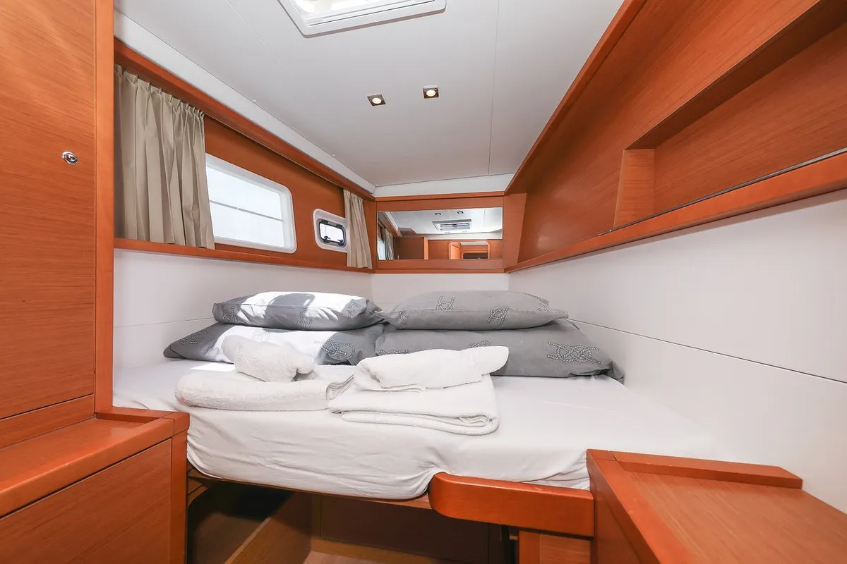 Cabin on Fortuna, a Lagoon 450 catamaran at Pirovac, Croatia