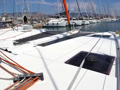 STARFISH, a Excess 11 catamaran at Parikia, Greece