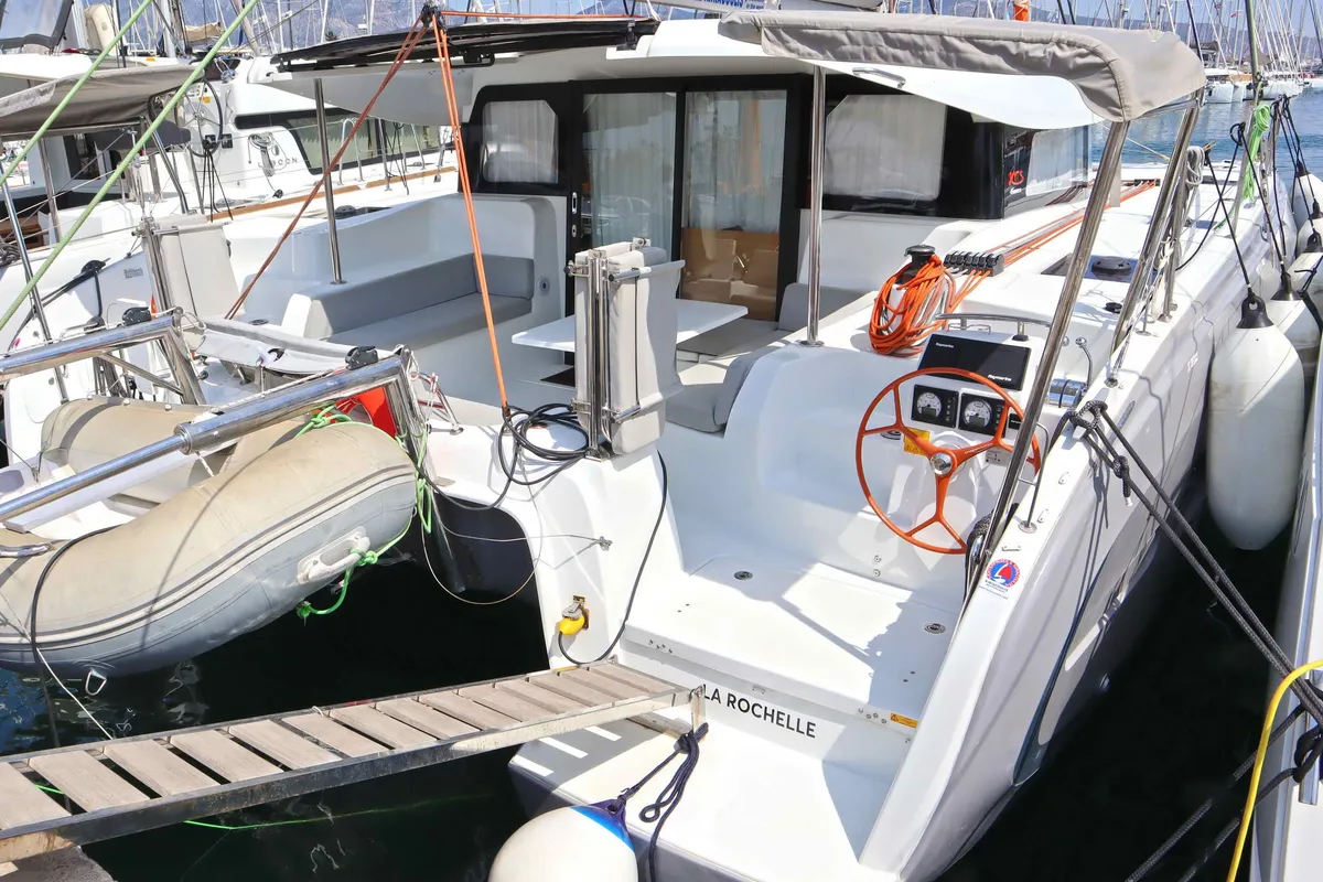 STARFISH, a Excess 11 catamaran at Parikia, Greece