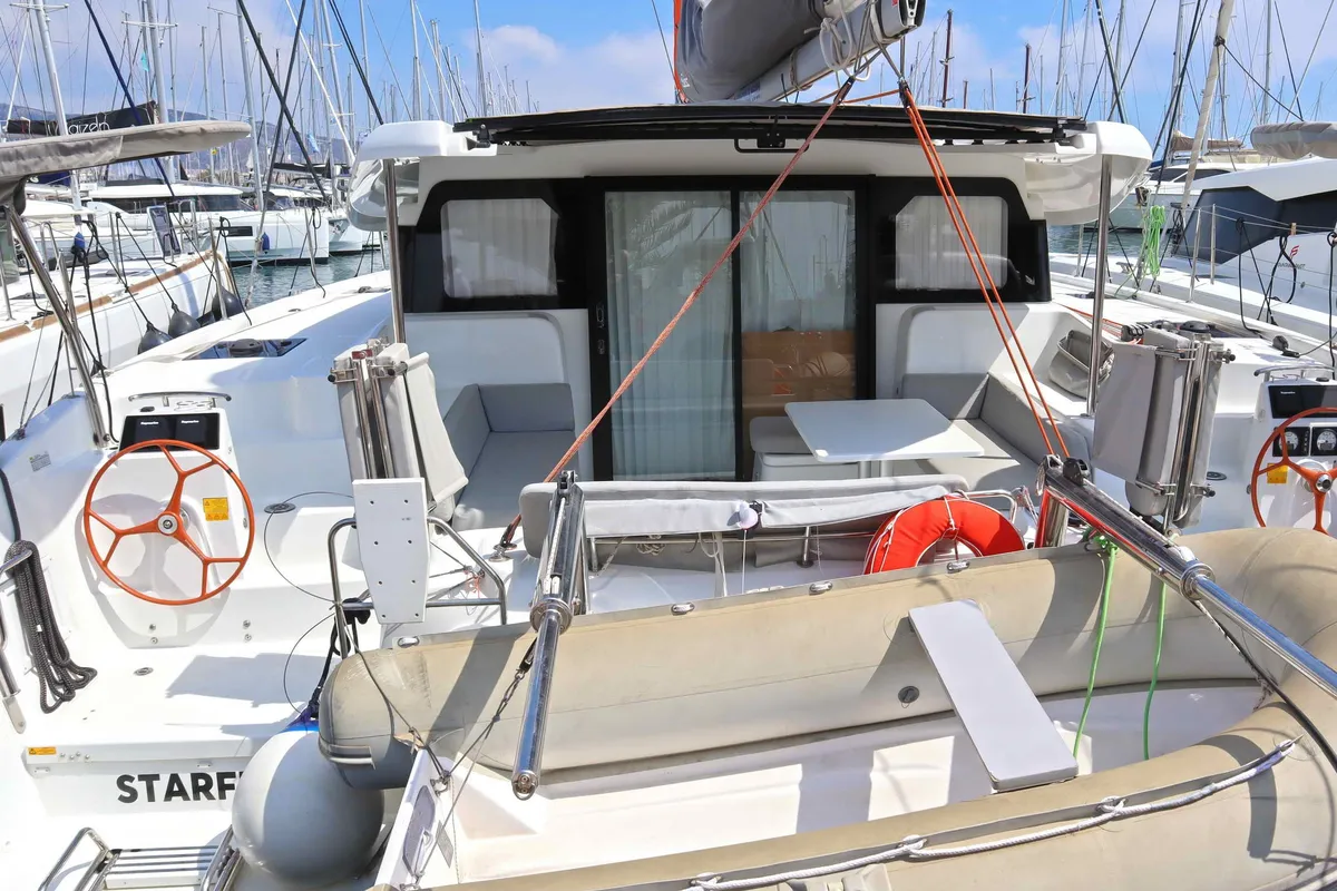 STARFISH, a Excess 11 catamaran at Parikia, Greece