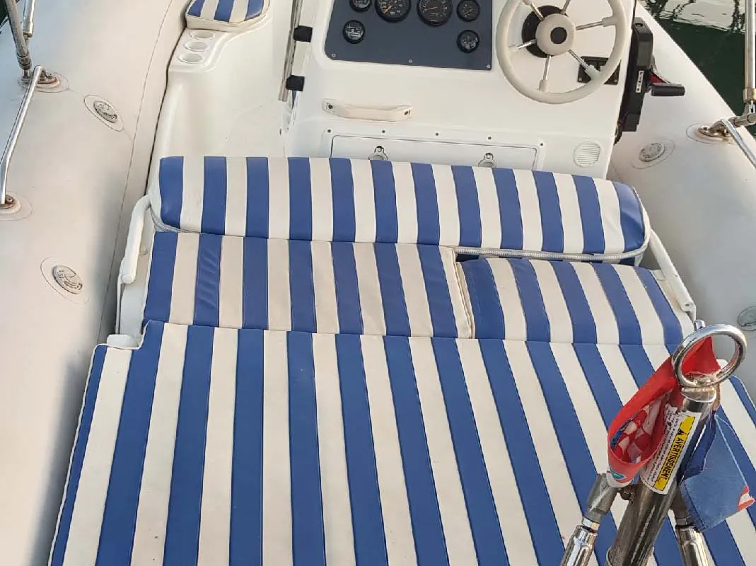 Deck of Medline 2, a Zodiac Medline 2 motorboat at Punat, Croatia