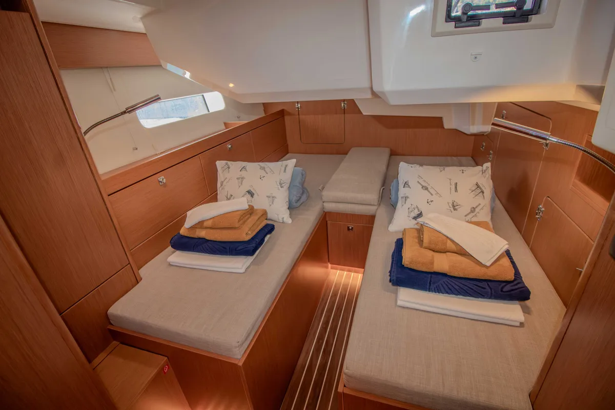 Cabin on Sestrica Vela, a Bavaria C46 sailboat at Split, Croatia