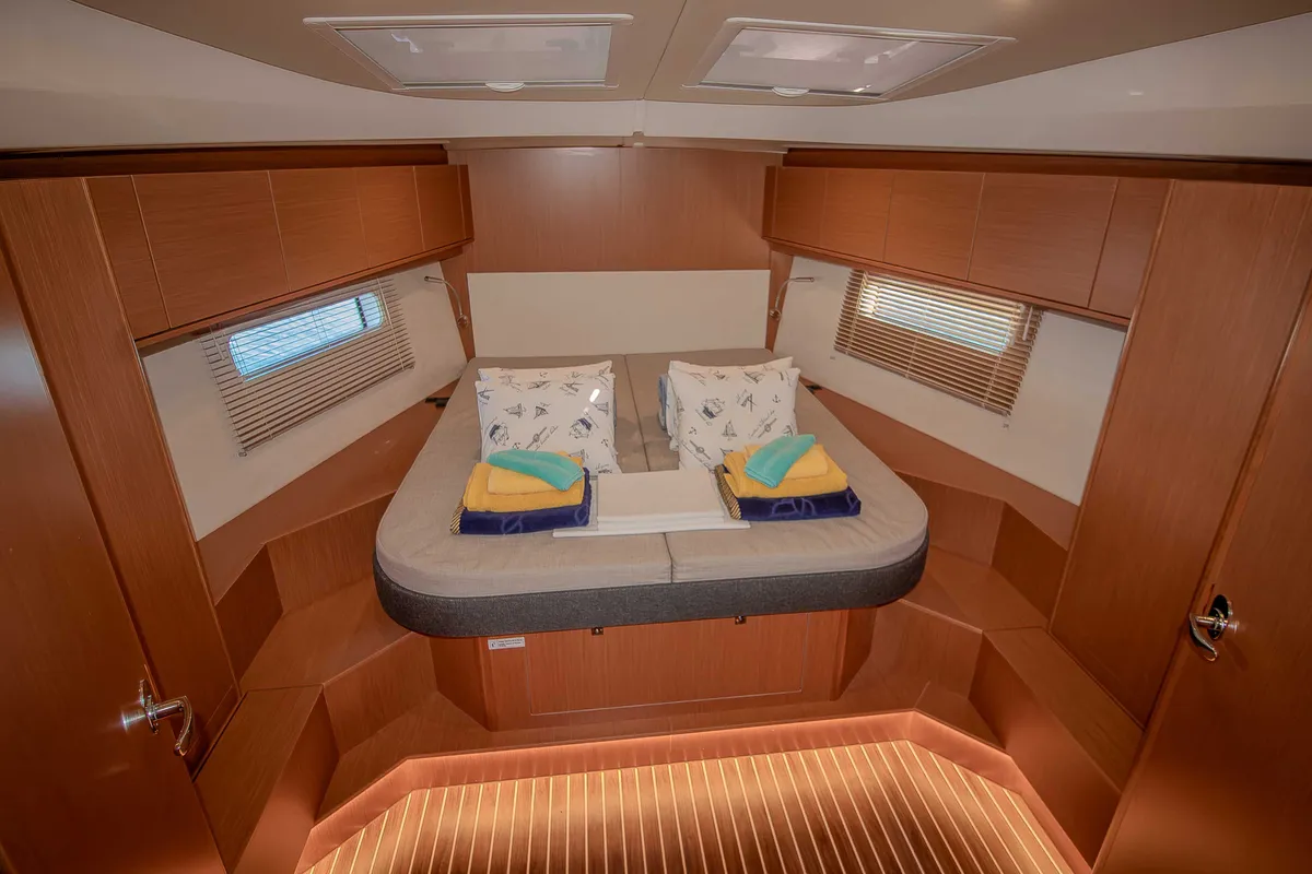 Cabin on Sestrica Vela, a Bavaria C46 sailboat at Split, Croatia