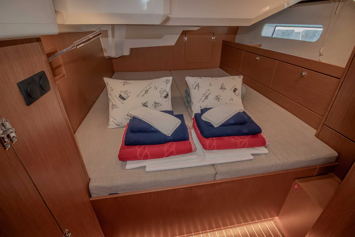 Cabin on Sestrica Vela, a Bavaria C46 sailboat at Split, Croatia