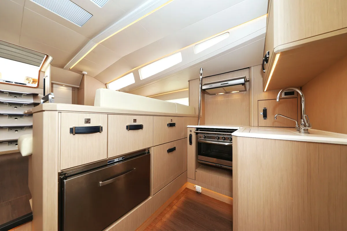 Galley of Friends, a Jeanneau 60 sailboat at Seget Donji, Croatia