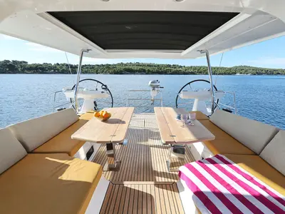 Cockpit of Friends, a Jeanneau 60 sailboat at Seget Donji, Croatia