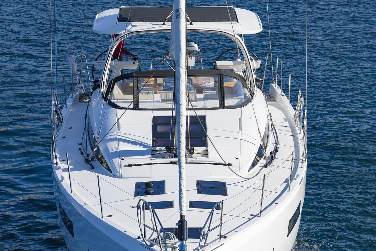 Deck of Friends, a Jeanneau 60 sailboat at Seget Donji, Croatia
