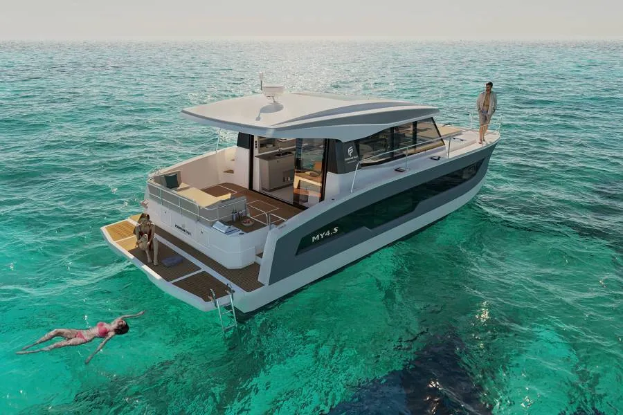 KIKA, a Fountaine Pajot MY4.S catamaran at Lavrion, Greece