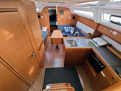 Galley of Hana, a Bavaria Cruiser 37 sailboat at Sukošan, Croatia