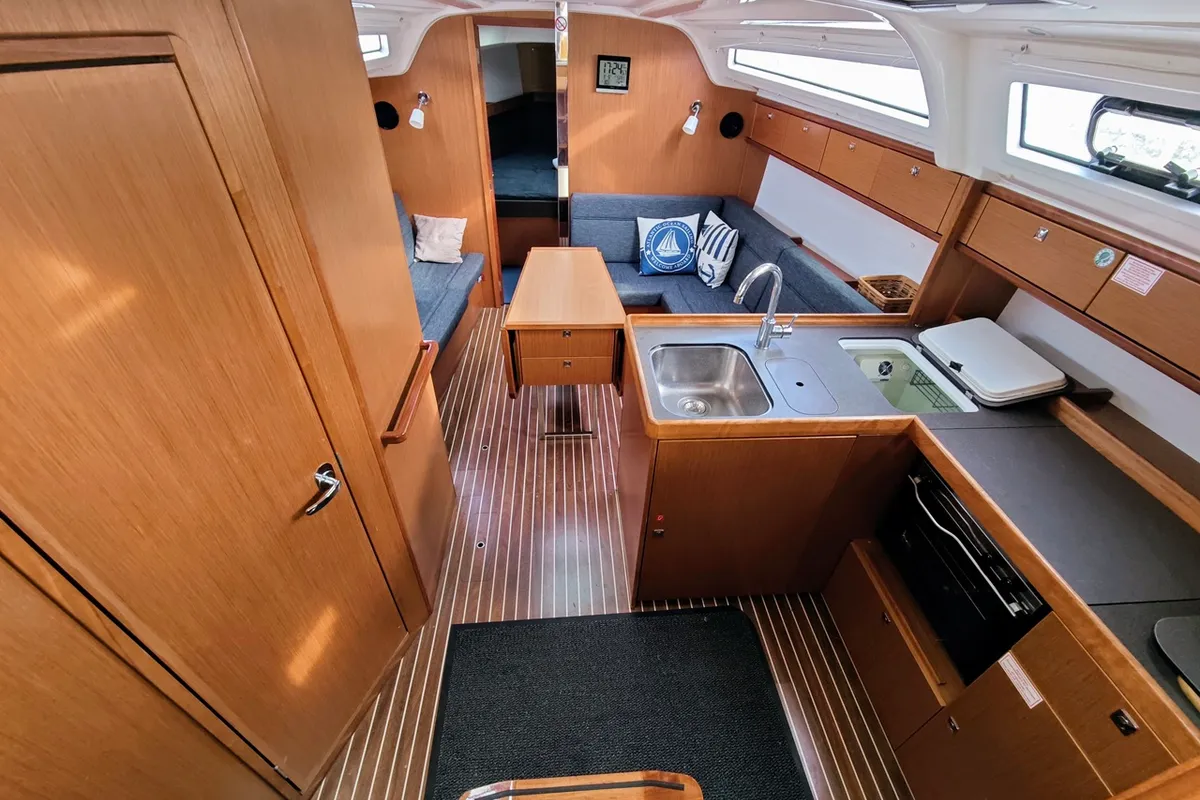 Galley of Hana, a Bavaria Cruiser 37 sailboat at Sukošan, Croatia