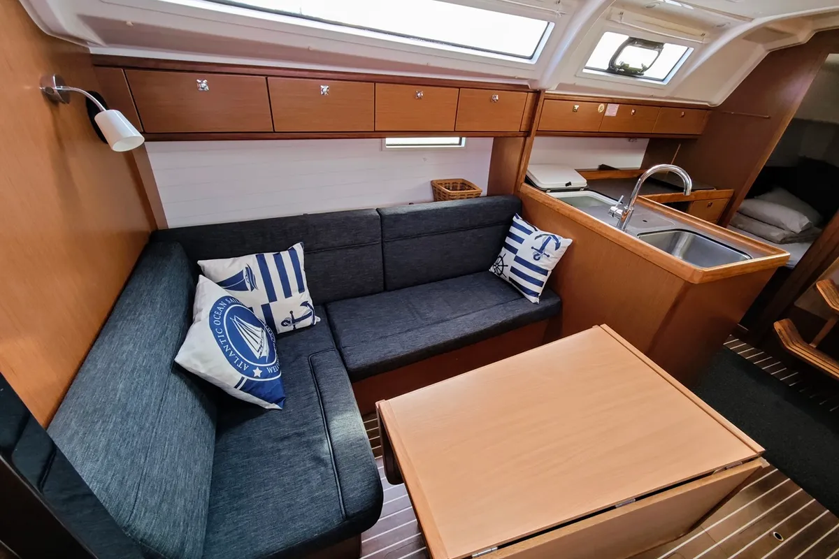 Salon of Hana, a Bavaria Cruiser 37 sailboat at Sukošan, Croatia