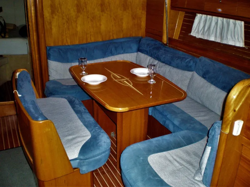 Salon of Planis, a Bavaria 39 Cruiser sailboat at Sami, Greece
