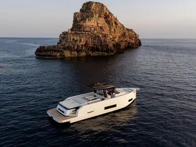 Ellul, a De Antonio D42 motorboat at Msida, Malta