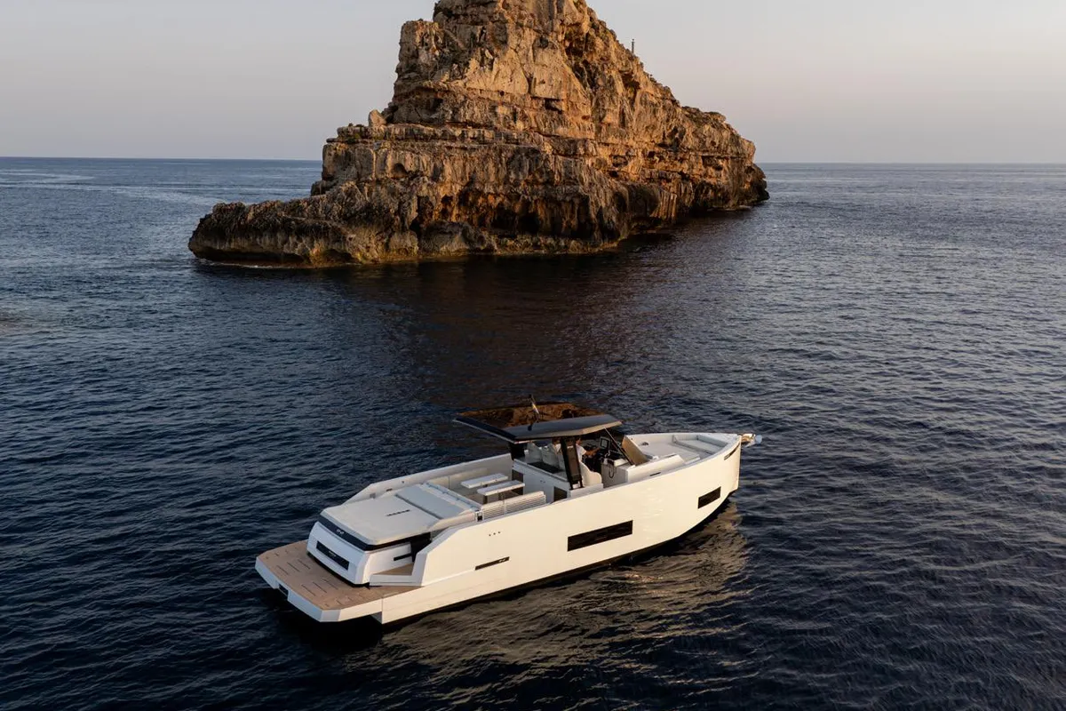 Ellul, a De Antonio D42 motorboat at Msida, Malta