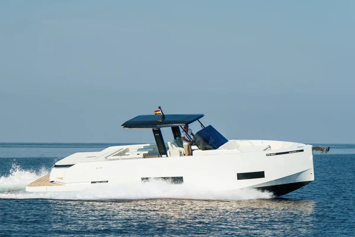 Ellul, a De Antonio D42 motorboat at Msida, Malta