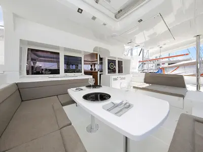 Salon of LADIES&GENTLEMEN, a Lagoon 450 Fly catamaran at Općina Sukošan, Croatia