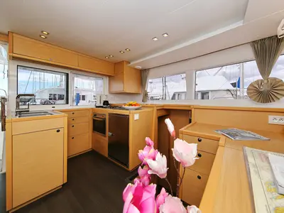 Galley of LADIES&GENTLEMEN, a Lagoon 450 Fly catamaran at Općina Sukošan, Croatia