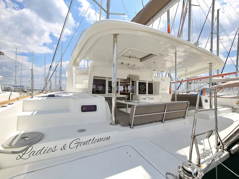 Deck of LADIES&GENTLEMEN, a Lagoon 450 Fly catamaran at Općina Sukošan, Croatia