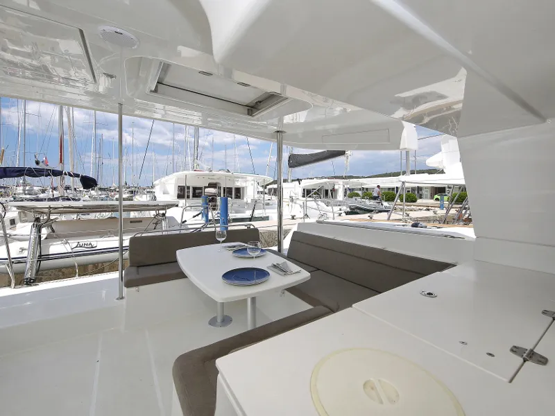 Deck of LADIES&GENTLEMEN, a Lagoon 450 Fly catamaran at Općina Sukošan, Croatia