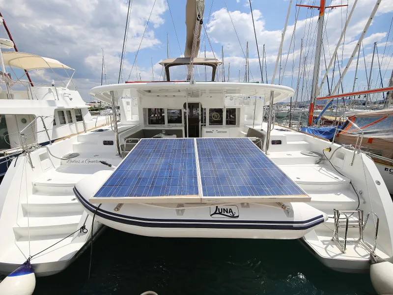 Exterior view of LADIES&GENTLEMEN, a Lagoon 450 Fly catamaran at Općina Sukošan, Croatia