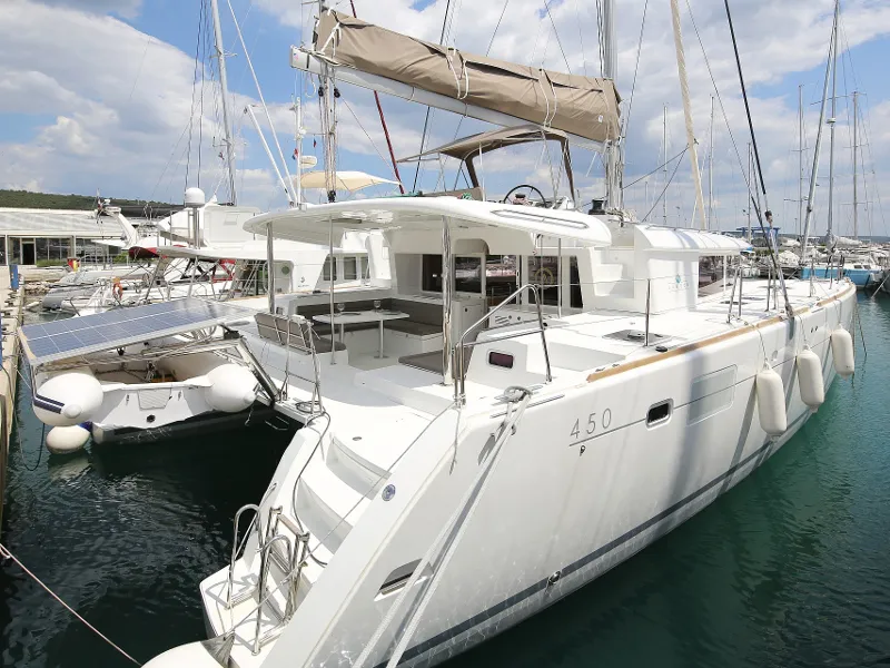 Exterior view of LADIES&GENTLEMEN, a Lagoon 450 Fly catamaran at Općina Sukošan, Croatia