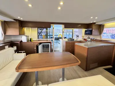 Galley of Saga, a Lagoon 450 Sport catamaran at Municipal Unit of Lefkada, Greece