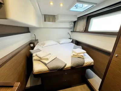 Cabin on Saga, a Lagoon 450 Sport catamaran at Municipal Unit of Lefkada, Greece