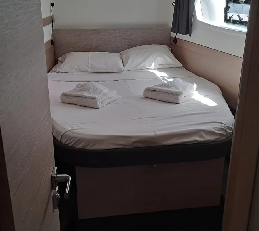 MARGUERITE, a Fountaine Pajot Astréa 42 catamaran at Propriano, France