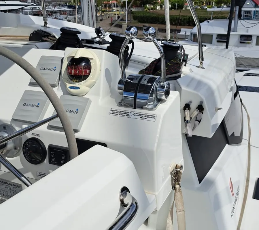 MARGUERITE, a Fountaine Pajot Astréa 42 catamaran at Propriano, France