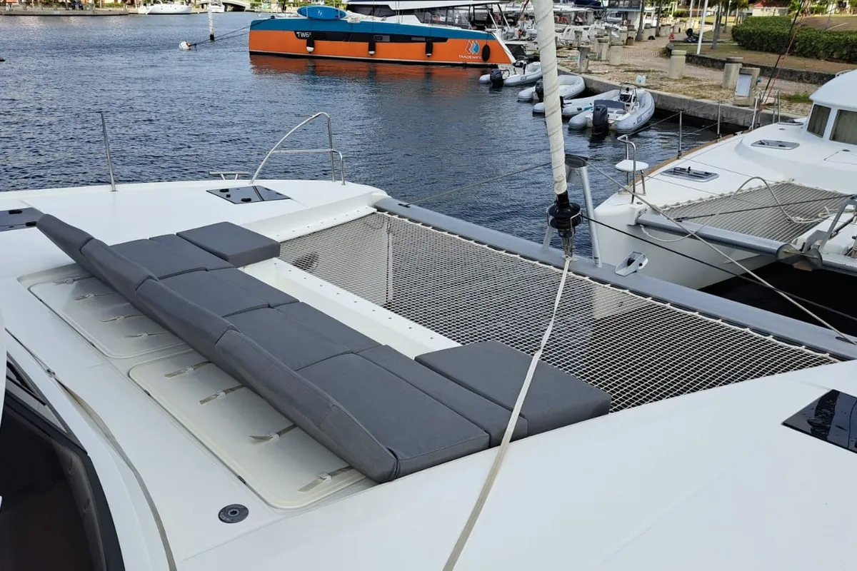 MARGUERITE, a Fountaine Pajot Astréa 42 catamaran at Propriano, France