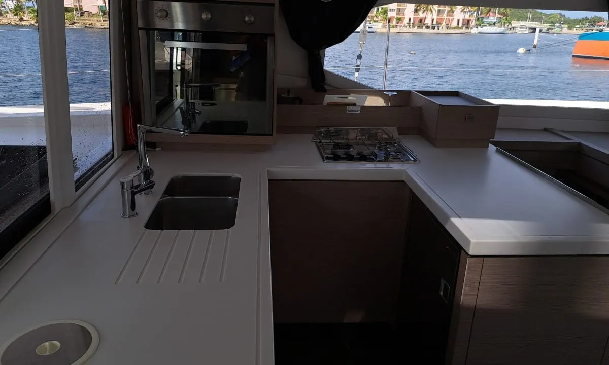 MARGUERITE, a Fountaine Pajot Astréa 42 catamaran at Propriano, France