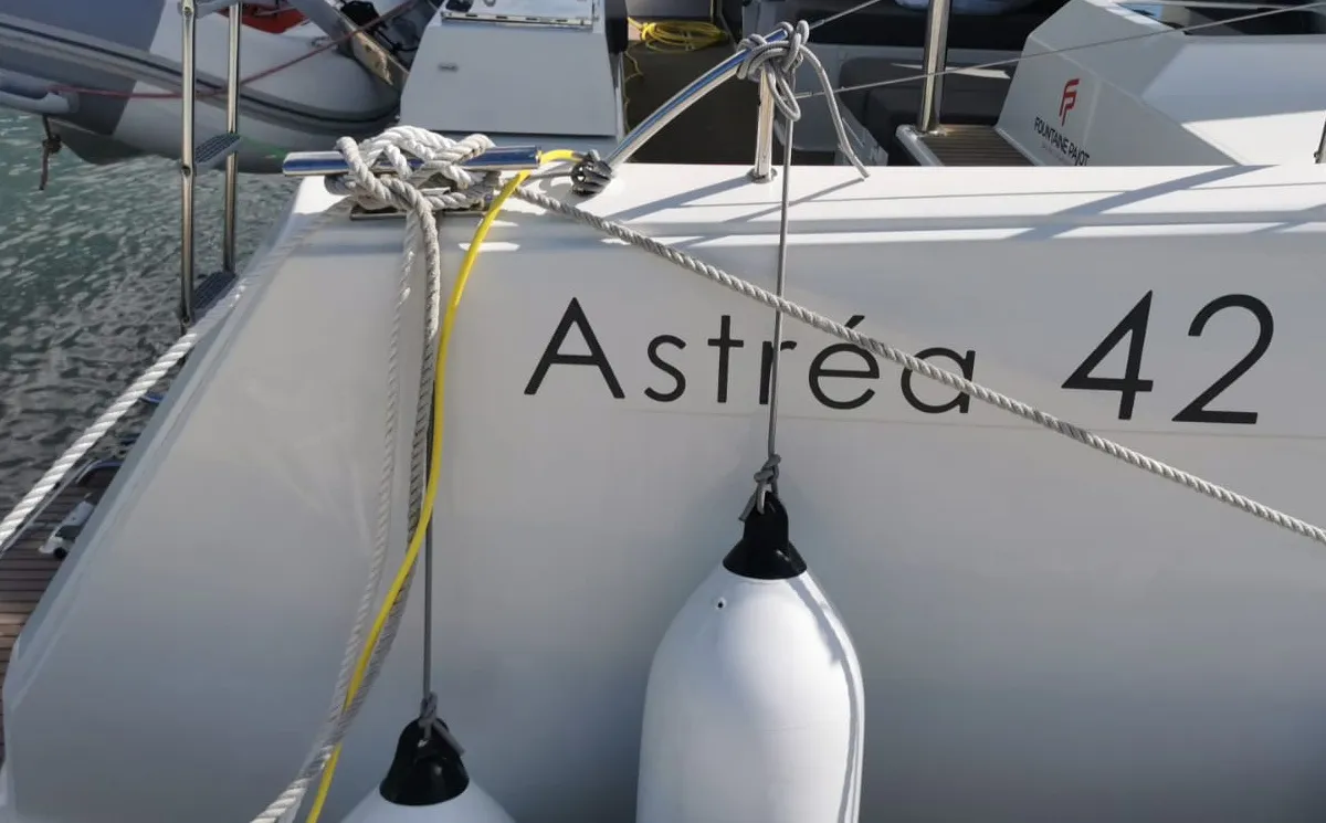 MARGUERITE, a Fountaine Pajot Astréa 42 catamaran at Propriano, France